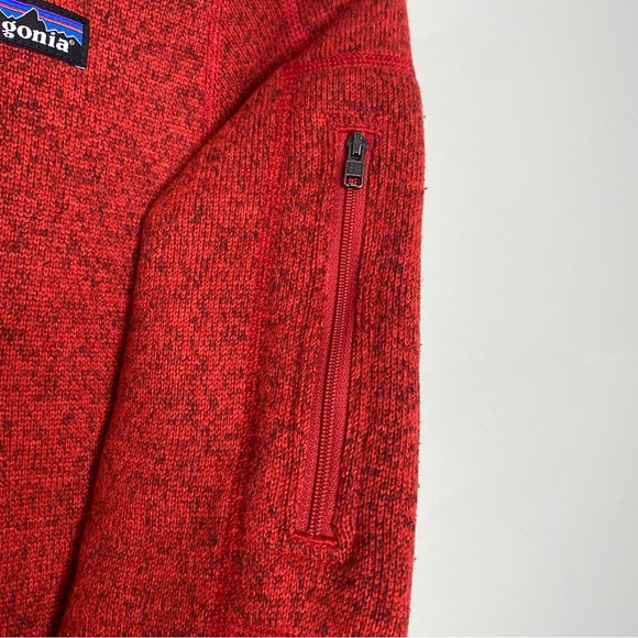 Patagonia Marled Red Orange Better Sweater 1/4 Zip Sweatshirt Jacket Women Small - Picture 8 of 12